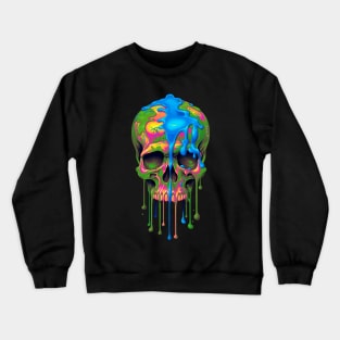 Colorful melting Skull designe #4 Crewneck Sweatshirt